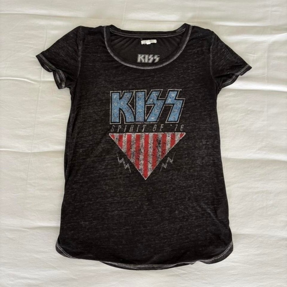 Women's Kiss Spirit of '76 black tee